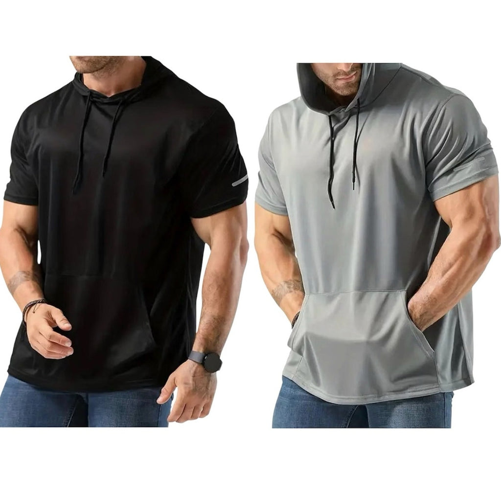 NWOT ~ 2 Workout Shirts Quick Dry Mesh Athletic Short Sleeve T-Shirt Hoodie ~ 4X