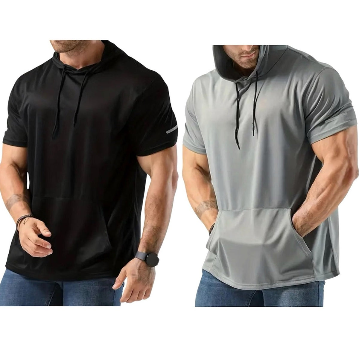 NWOT ~ 2 Workout Shirts Quick Dry Mesh Athletic Short Sleeve T-Shirt Hoodie ~ 4X