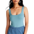 NWT ~ Blue Sleeveless Square Neckline One Piece Bodysuit ~ Women's Size XS