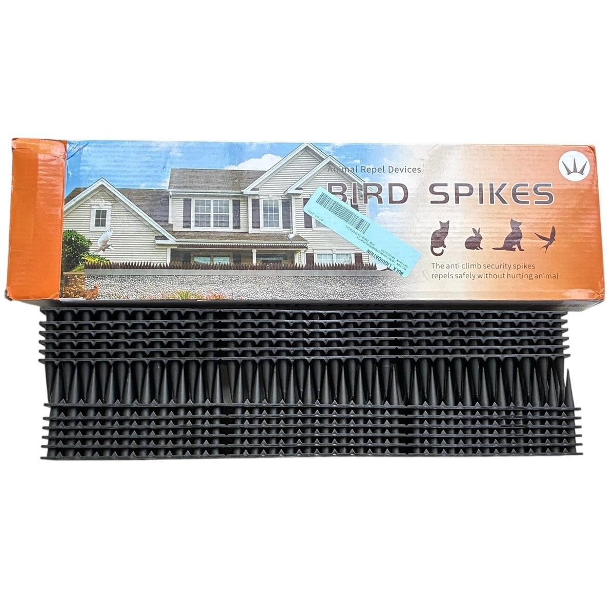 BRAND NEW ~ 12 Pack Defender Indoor Outdoor Black Plastic Security Fence Spikes