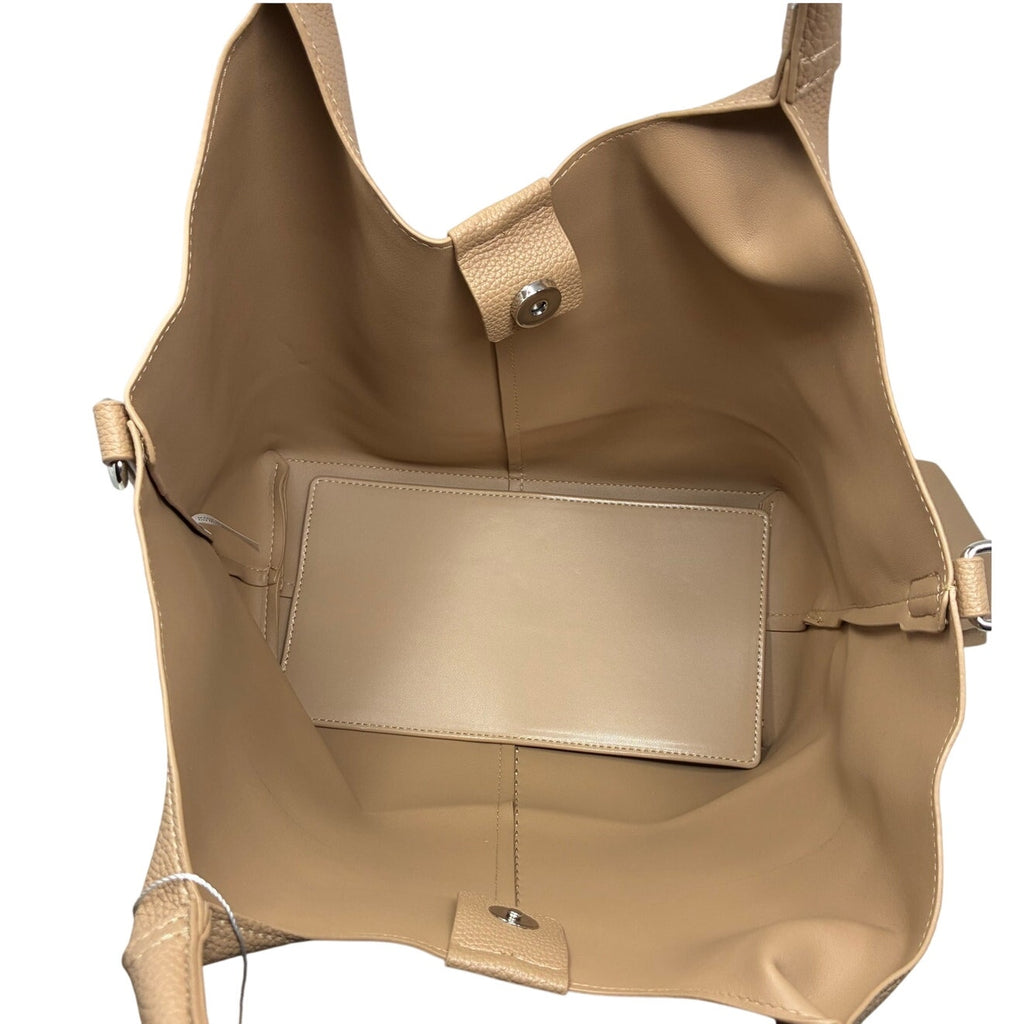 NWT ~ Newbella Large Pebbled Vegan Leather Finish Shelly Tote & Matching Pouch