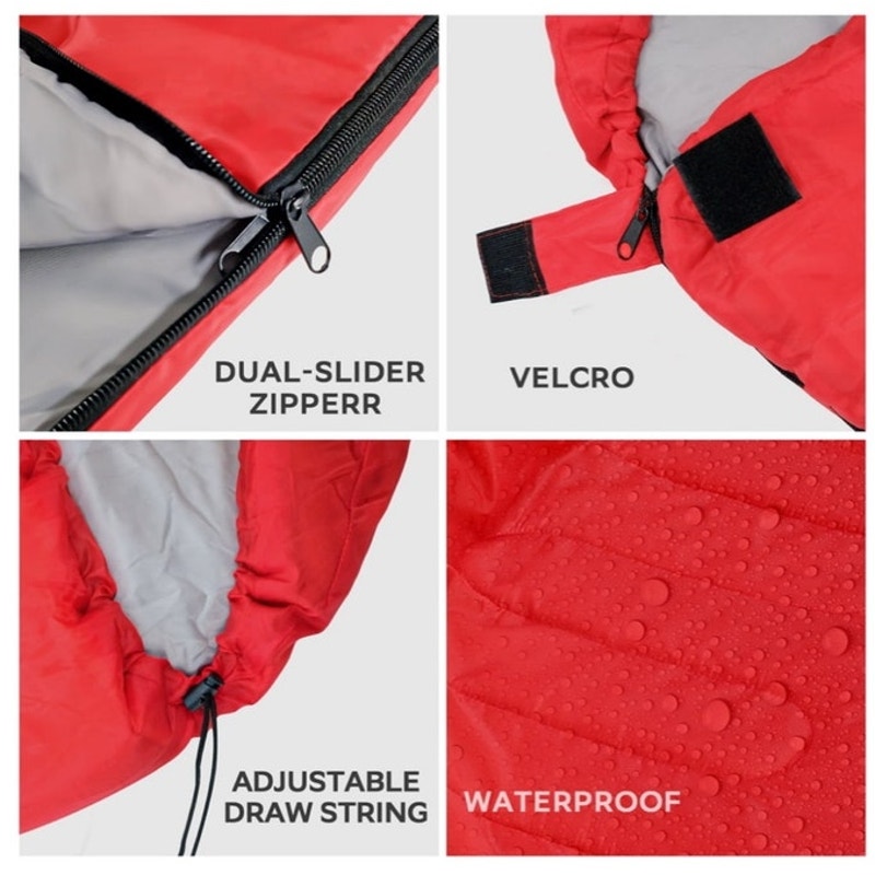 BRAND NEW ~ Red Waterproof Backpacking 2lb Sleeping Bag for Adults & Children