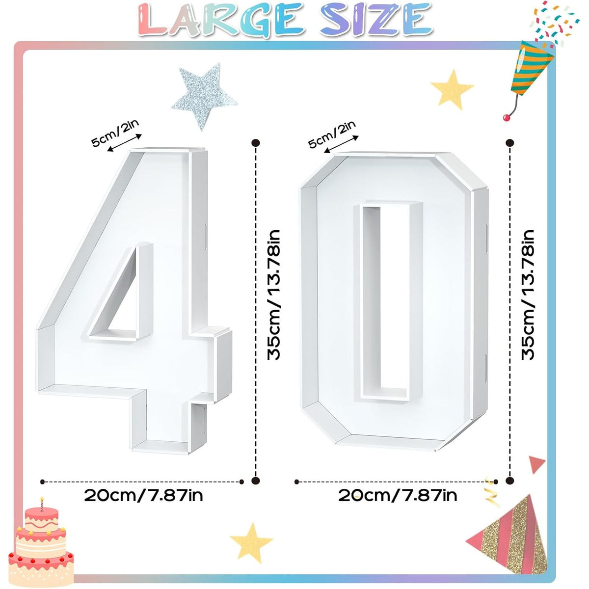 BRAND NEW ~ Paready 13.78" Fillable Cardboard Number 40 Foam Charcuterie Board