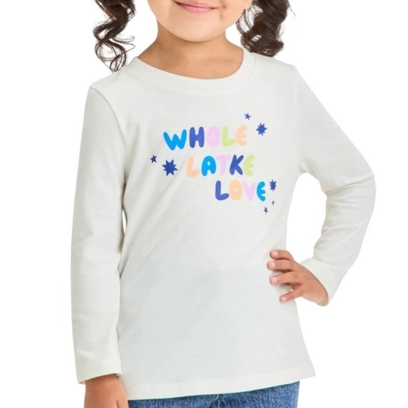 NWT ~ Toddler Girls Whole Latke Love Long Sleeve Graphic T-Shirt Cat & Jack ~ 4T