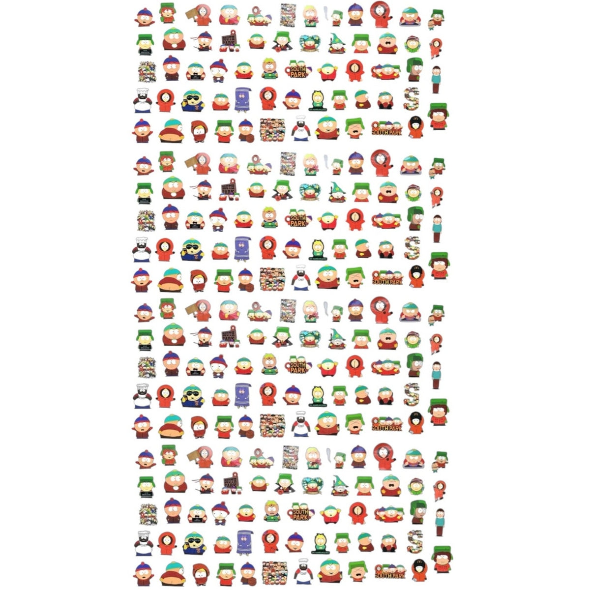 BRAND NEW ~ 240 Large Colorful South Park Stickers ~ Cartman Kyle Kenny Stan etc