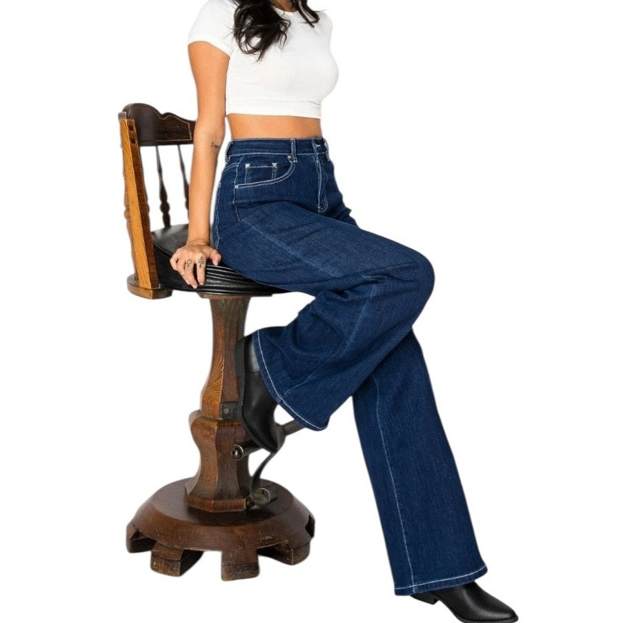 NWT ~ Canana Wide Leg Denim Blue Jeans Retail $79.99 ~ Women's Plus Size 16W