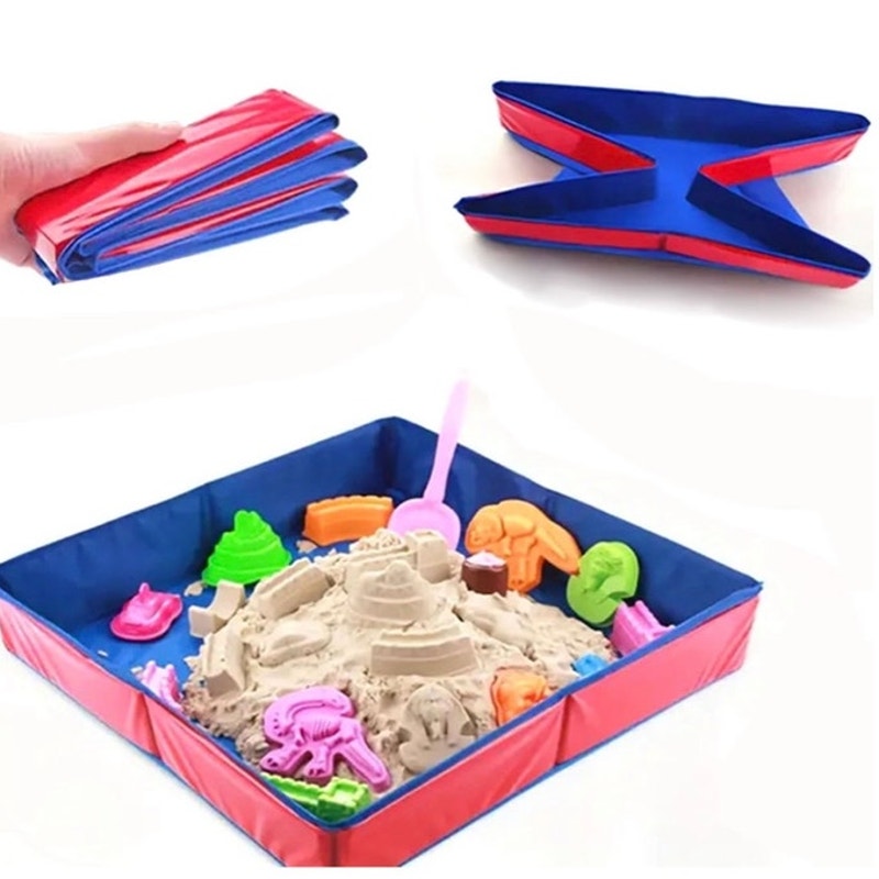 BRAND NEW ~ Blue Indoor Outdoor Beach Sand Table Square Foldable Sandbox Toy