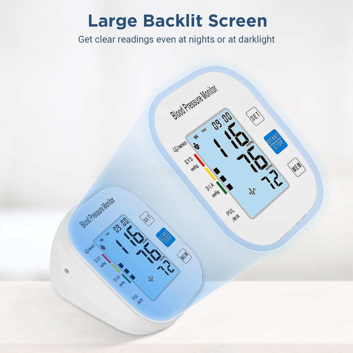 BRAND NEW ~ Upper Arm Blood Pressure Monitor & BP Cuff Backlight Display