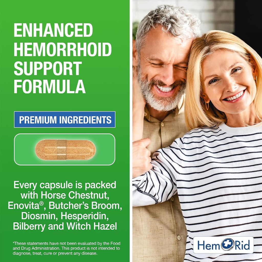 BRAND NEW ~ 9 Bottles HemRid Max Hemorrhoid Relief ~ 405 Veggie Capsules