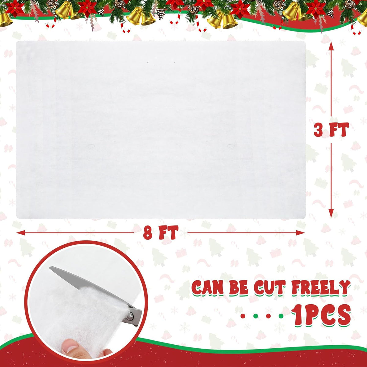 BRAND NEW ~ Thick Fluffy Christmas Fake Snow Blanket Village Decorations Display