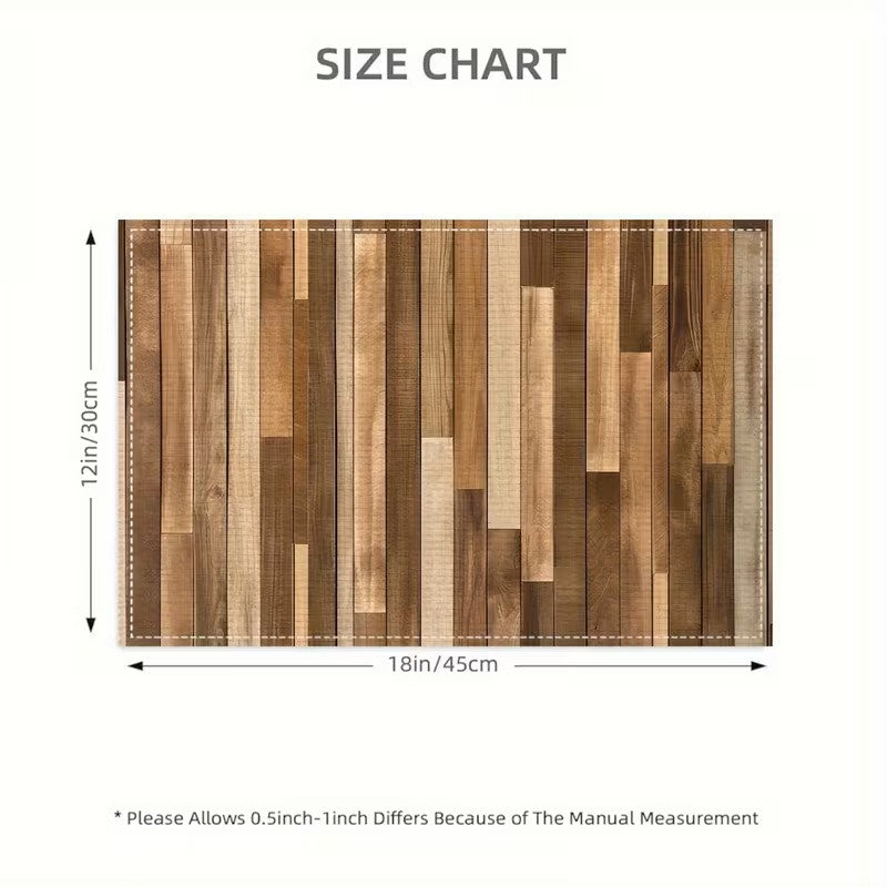 BRAND NEW ~ Set/4 Modern Farmhouse Wood Grain Table Placemats Kitchen Mats