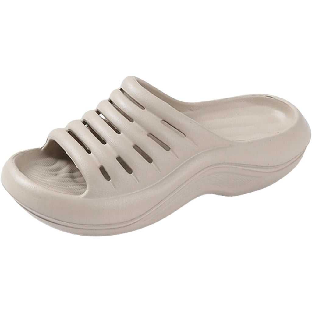 BRAND NEW ~ Women's Summer Beach Beige Comfort Slides Plastic Sandals ~ Size 7/8