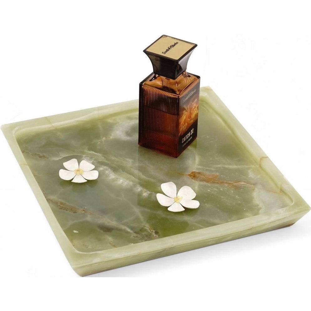 BRAND NEW ~ Green Onyx Marble 10" Square Serving Tray Coffee Table Platter Dish
