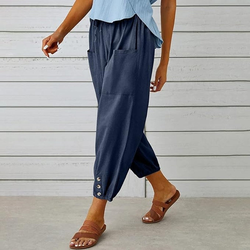 NWT ~ Set/3 Pairs Lightweight Summer Black Blue Army Green Pants ~ Women's SMALL