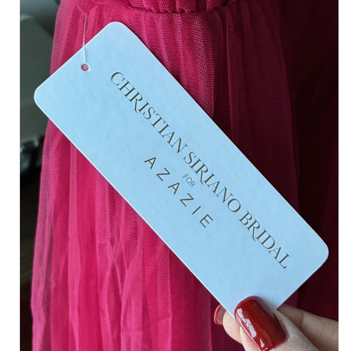 NWT ~ CHRISTIAN SIRIANO BRIDAL ~ AZAZIE 1015 Gorgeous Burgundy Bridesmaid Gown