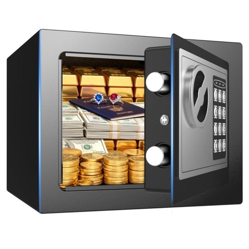 BRAND NEW ~ Black Electronic Digital Security Safe Lock Box .25 Cubic Feet