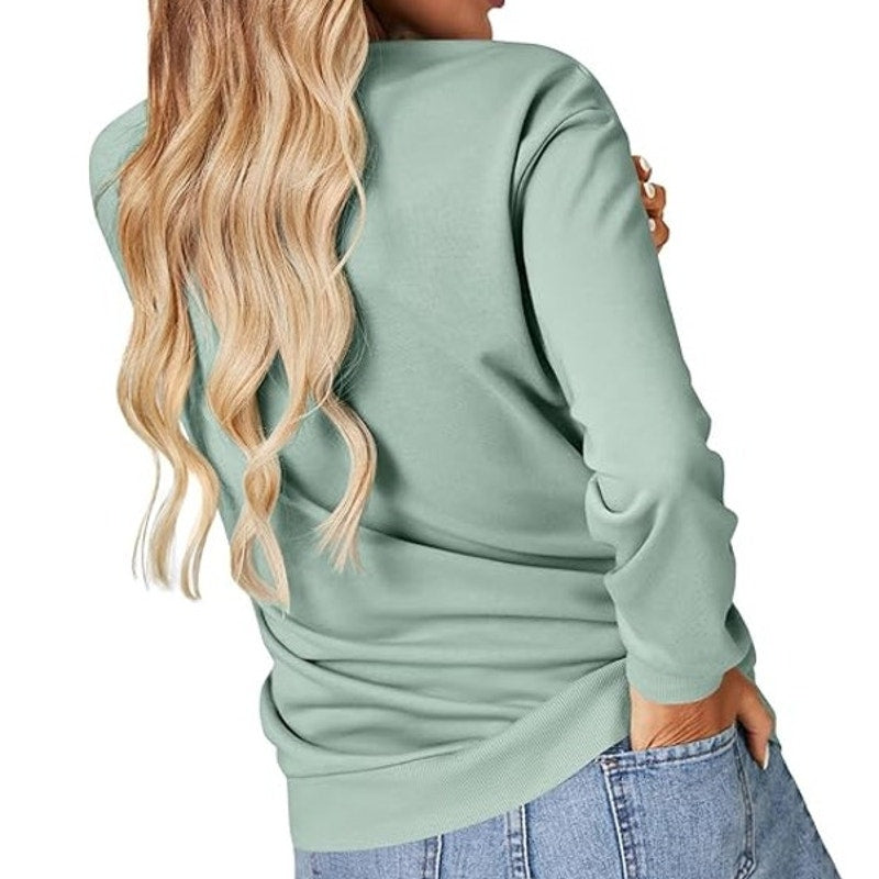 NWT ~ Women's Lightweight Thin Long Sleeve Sage Green Crewneck Top Pockets ~ XXL