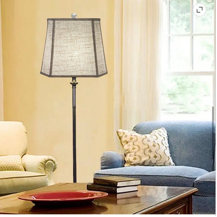 BRAND NEW ~ Square Beige Linen Lamp Shade Spider Replacement Lampshade