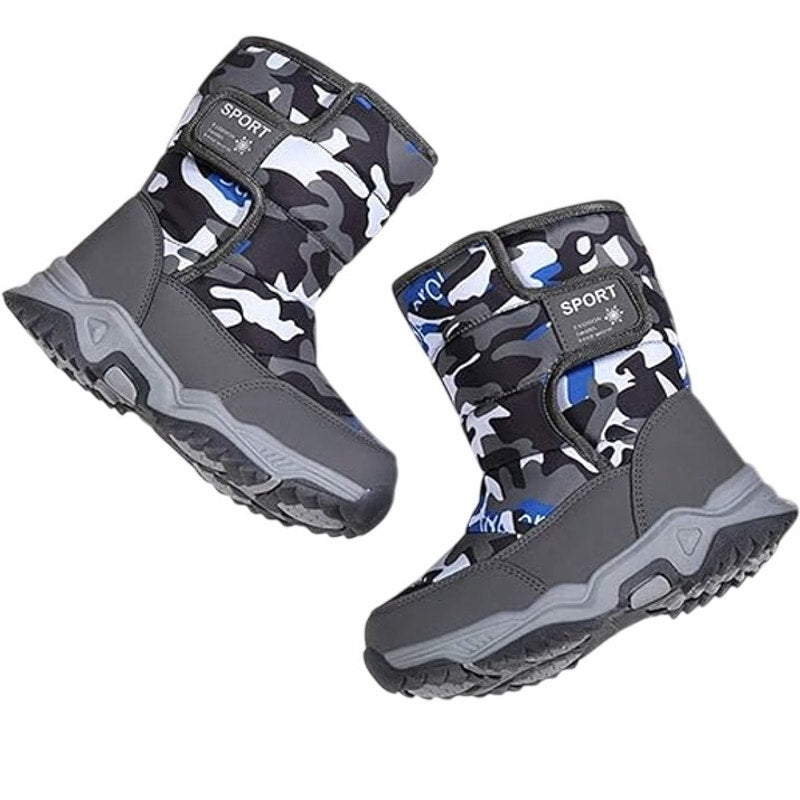 BRAND NEW ~ Camouflage Blue & Gray Camo Winter Snow Boots ~ Women's Size 8