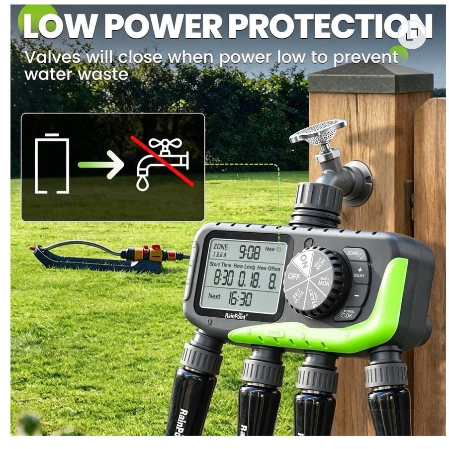 BRAND NEW ~ 4 Outlets Garden Hose Water Timer Programmable Watering Sprinkler