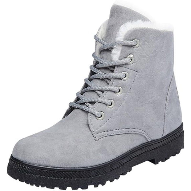 BRAND NEW ~ Women's Gray Ankle Boots Comfortable Lace Up Outdoor Booties Size 8