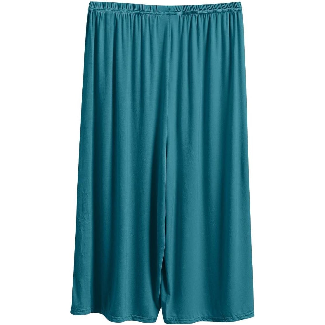 NWT ~ Women's Set/2 Teal Green & Rosy Pink Stretchy Knit Summer Capri Pants XL