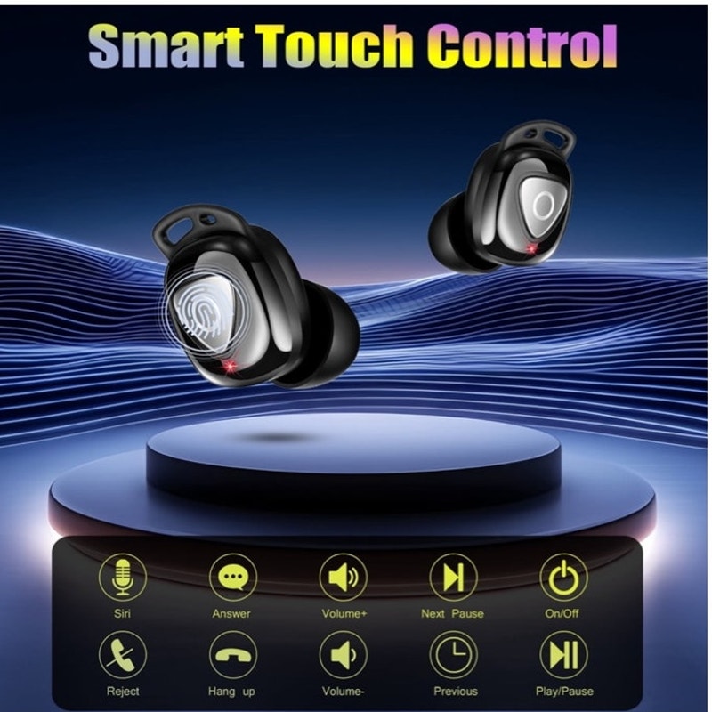 BRAND NEW ~ Black Wireless Earbuds Bluetooth 5.4 In-Ear Waterproof Earphones
