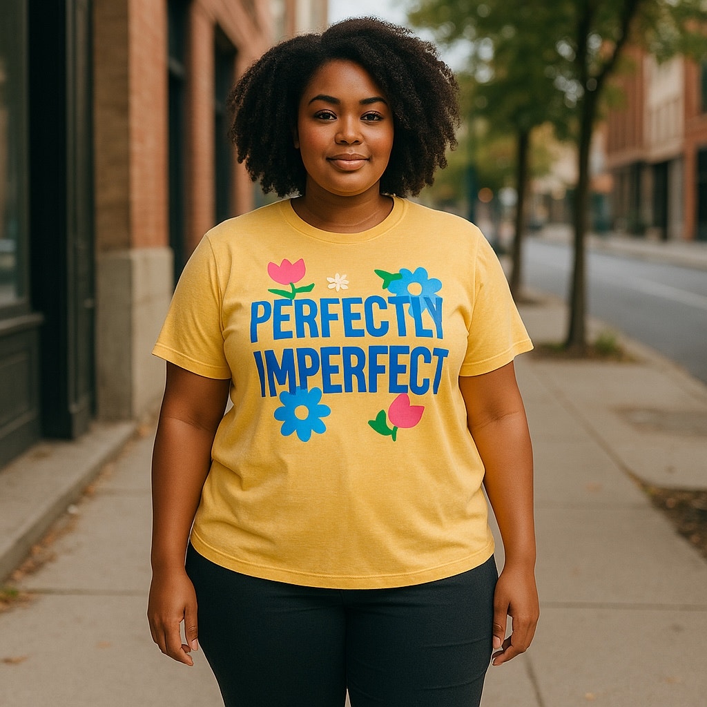 NWT ~ Yellow Cotton Floral "Perfectly Imperfect" Summer Flowers T-Shirt ~ SMALL