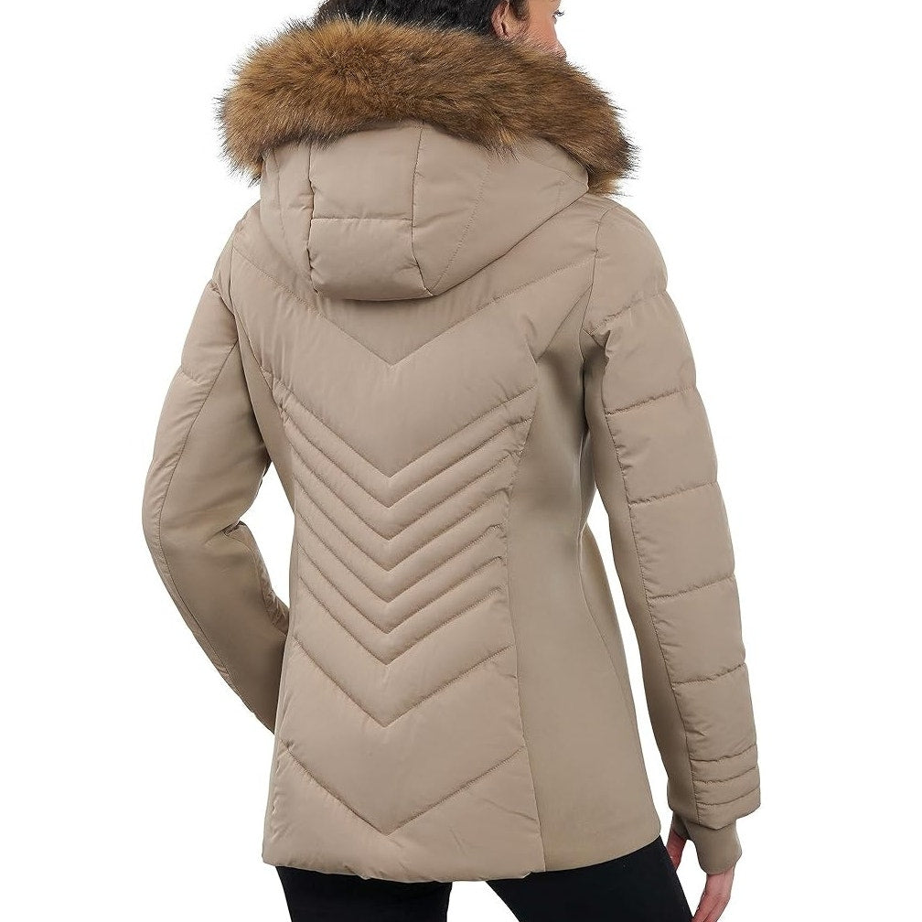 BRAND NEW ~ NWT ~ Women's Plus Size LONDON FOG Taupe Active Puffer Jacket ~ 3X