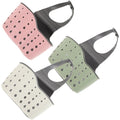 NWT ~ Set/ 3 Double Layer Kitchen Sink Hanging Sponge Holders ~ Sage Pink Beige