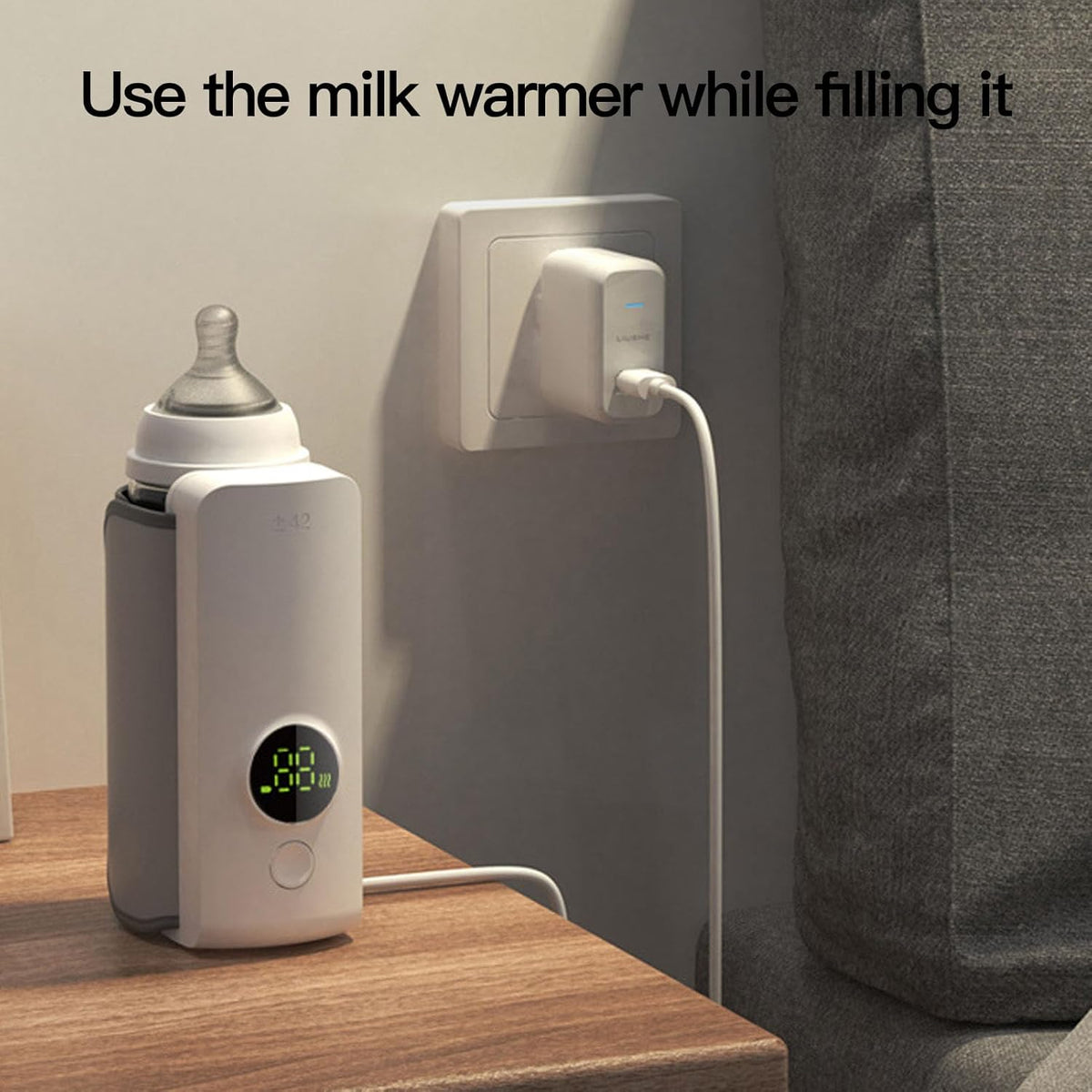 NWT ~ USB Rechargeable Constant Temperature Portable Baby Bottle Warmer