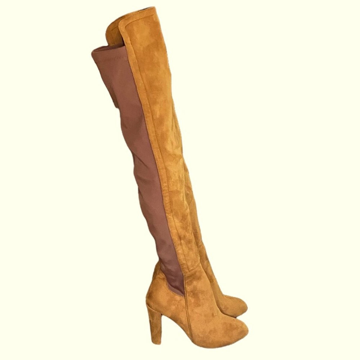 NWT ~ Rust Brown Suede Over-The-Knee Boots NWT Size 35 ( 5 ) Stretchy Back