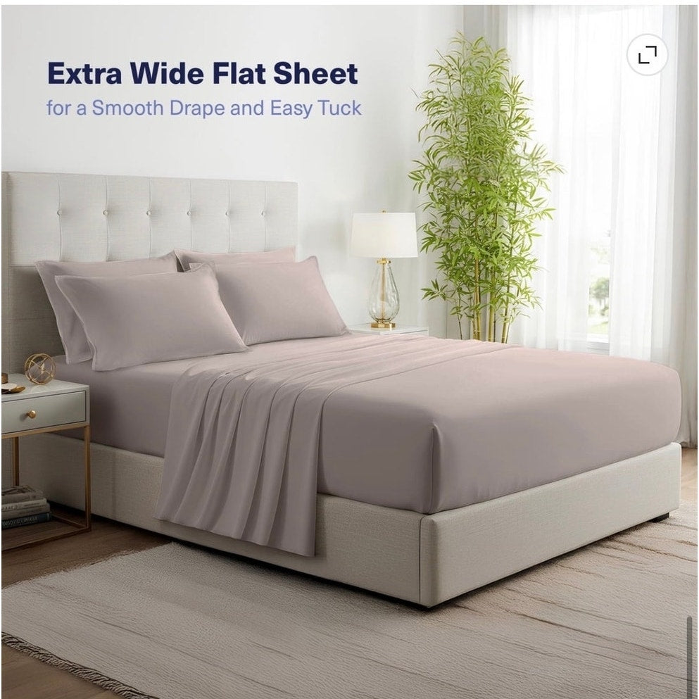 BRAND NEW 3pc Twin Size Gray Mist 100% Organic Bamboo Viscose Cooling Sheet Set