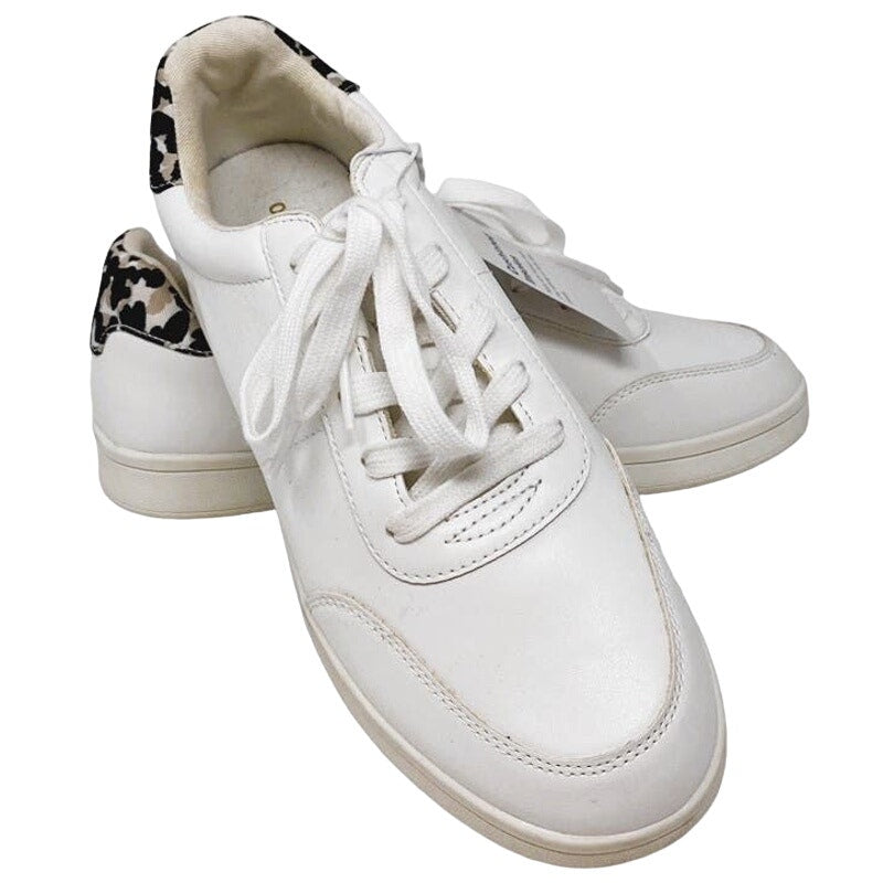 NWT ~ OLD NAVY White Memory Foam Sneakers Cheetah Leopard Back ~ Women's 9