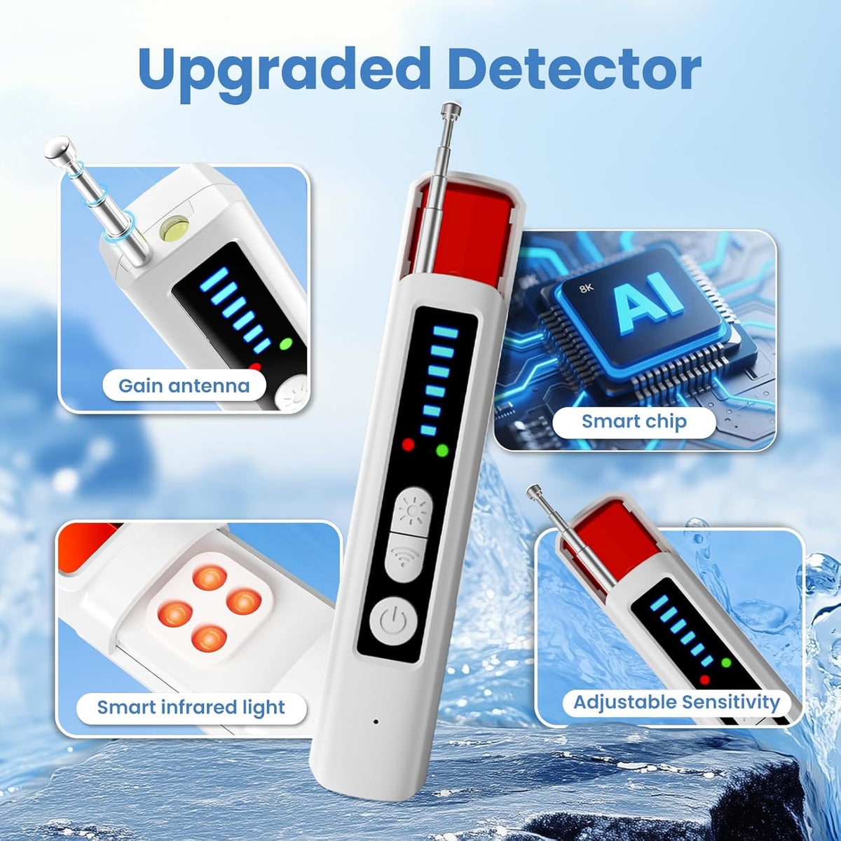 NWT ~ Hidden Camera Detector ~ Bug Wireless Signal Scanner Home Hotel Bathroom