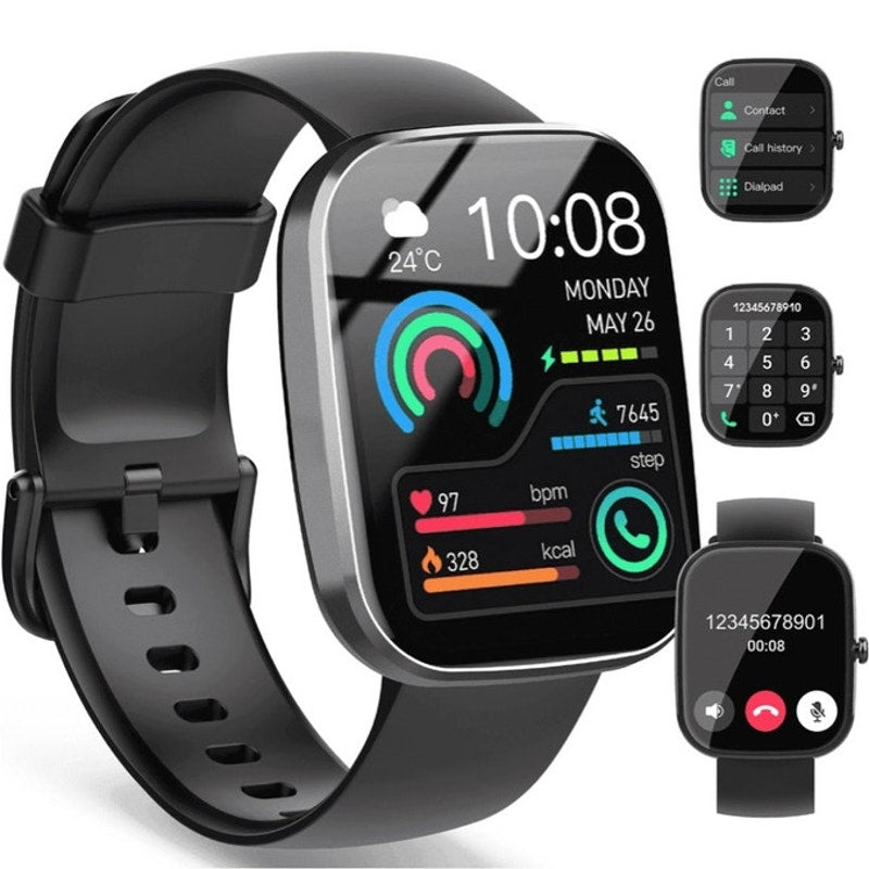 BRAND NEW ~ Black 1.91" HD Smart Watch Android iPhone Fitness Tracker Bluetooth