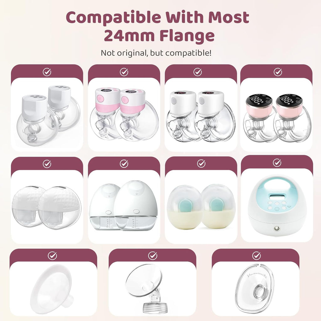 BRAND NEW ~ Silicone Breast Pump Flange Sizing Kit 10pc Flange Inserts