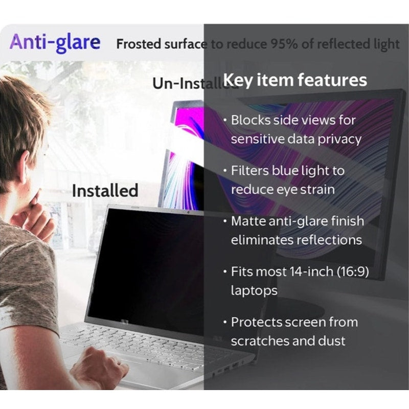 BRAND NEW ~ 14" Anti Glare Laptop Privacy Screen for 16:9 Computer Monitor