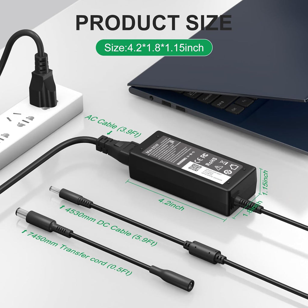BRAND NEW ~ 65W Dell Laptop Charger AC Adapter for Inspiron & Vastro Series