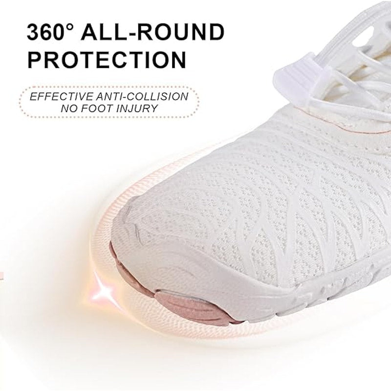 NWT ~ White Non-Slip Breathable Flexible Lightweight Unisex Barefoot Shoes ~ 12
