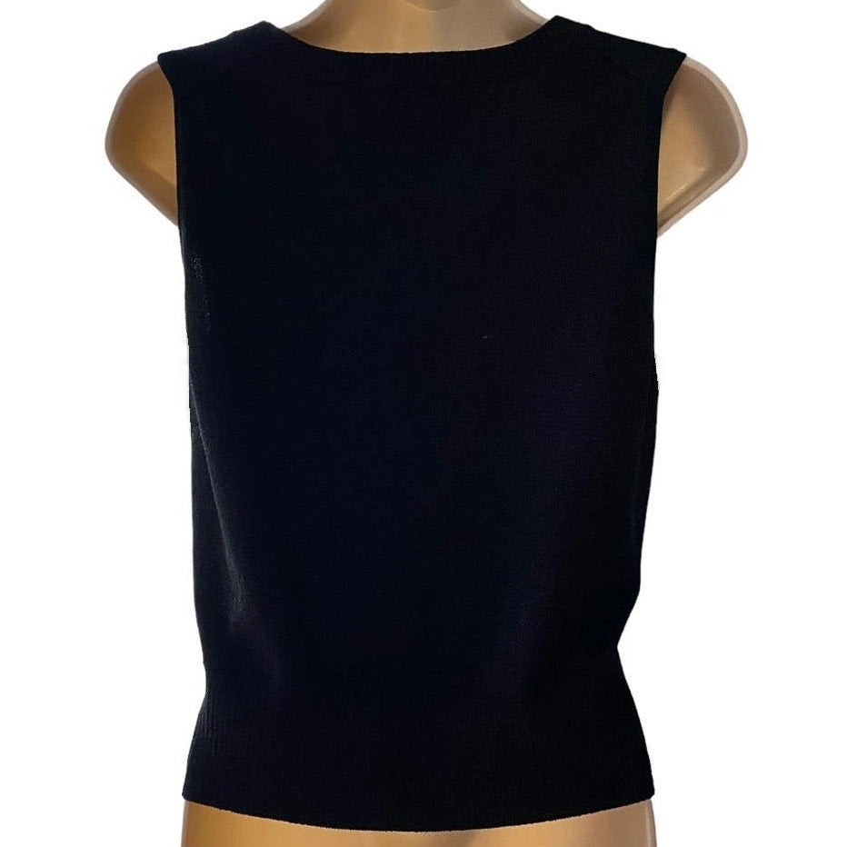 NWT ~ GRACE ELEMENTS Silk Black Shimmering Nights Sleeveless Sweater ~ Womens PL