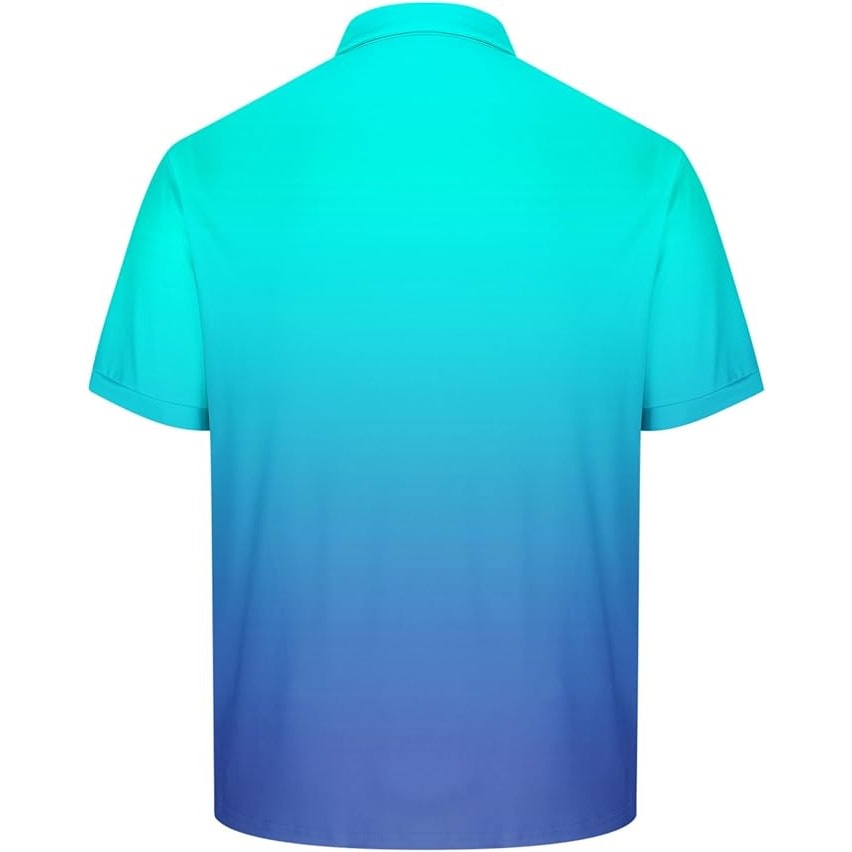 NWT ~ Men's Blue & Teal Short Sleeve Summer Polo Golf Shirt ~Big Tall Size 4X