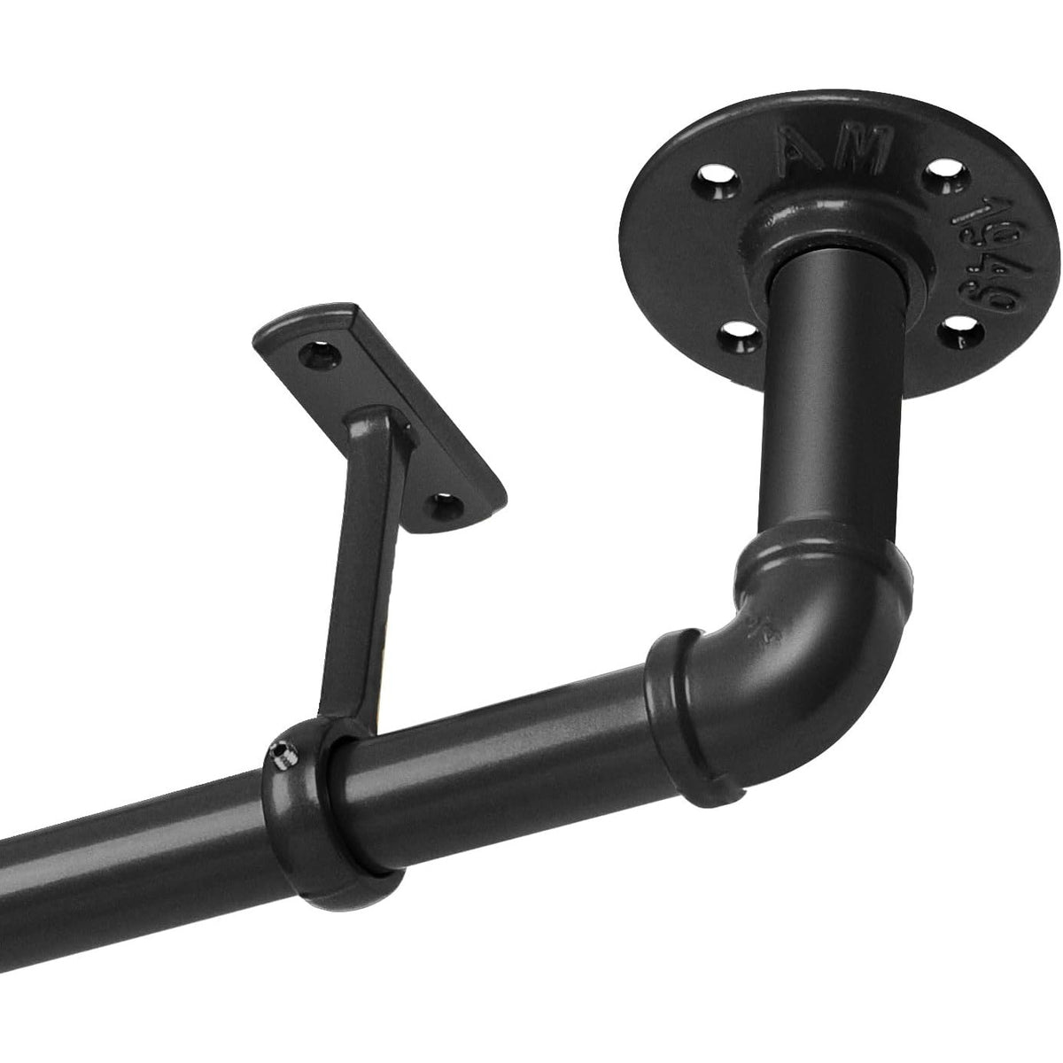 BRAND NEW ~ Modern Farmhouse Industrial Black Pipe Curtain Rod ~ 48" - 86"