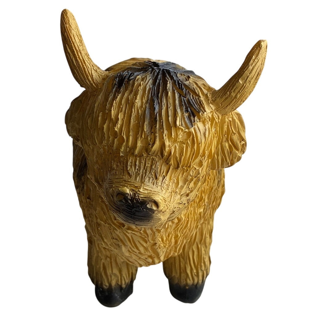 BRAND NEW ~ Primitive Modern Farmhouse Tan Striped Highland Cow