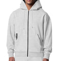 NWT ~ Men's Solid Light Gray Fleece Hooded Sweatshirt Hoodie Full Zip Jacket XXL
