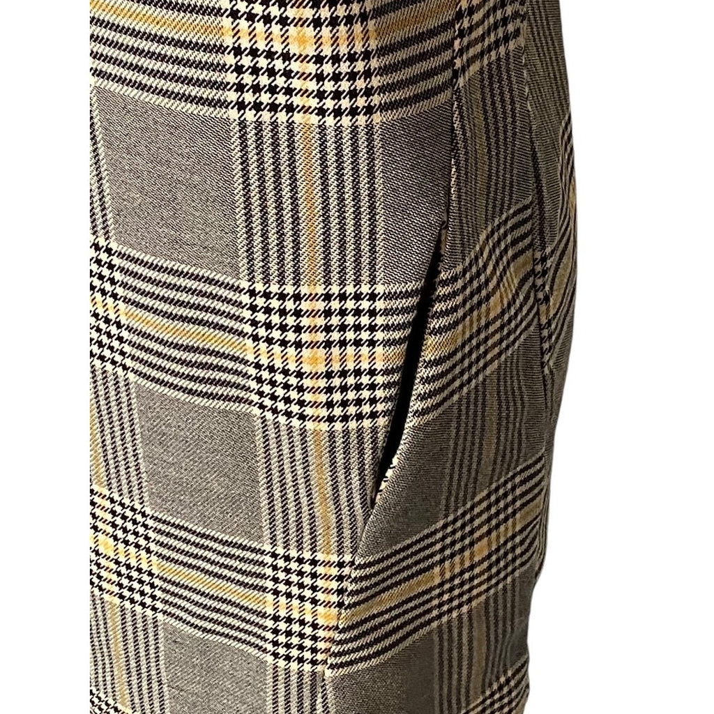 NWT ~ ZARA trf Collection Plaid Side Pockets Zip Front Mini Dress ~ Size MEDIUM