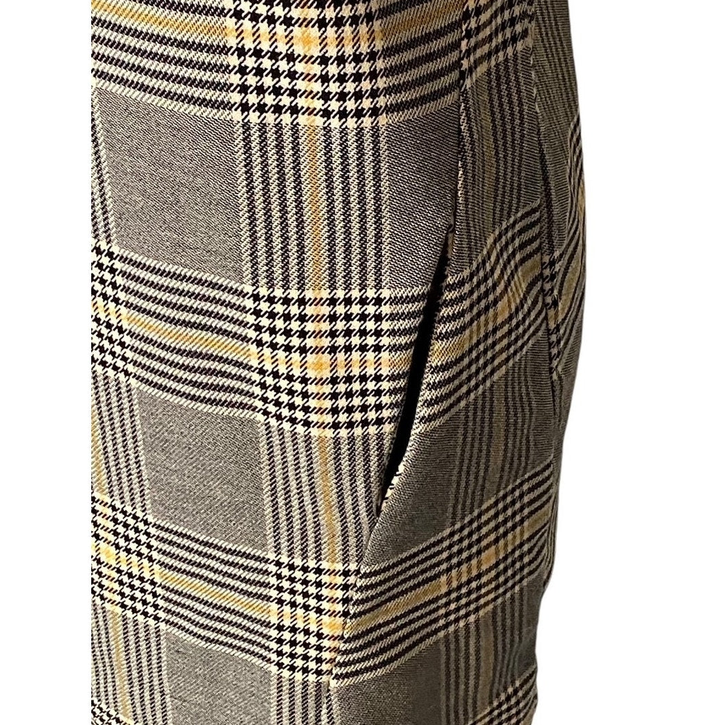 NWT ~ ZARA trf Collection Plaid Side Pockets Zip Front Mini Dress ~ Size MEDIUM