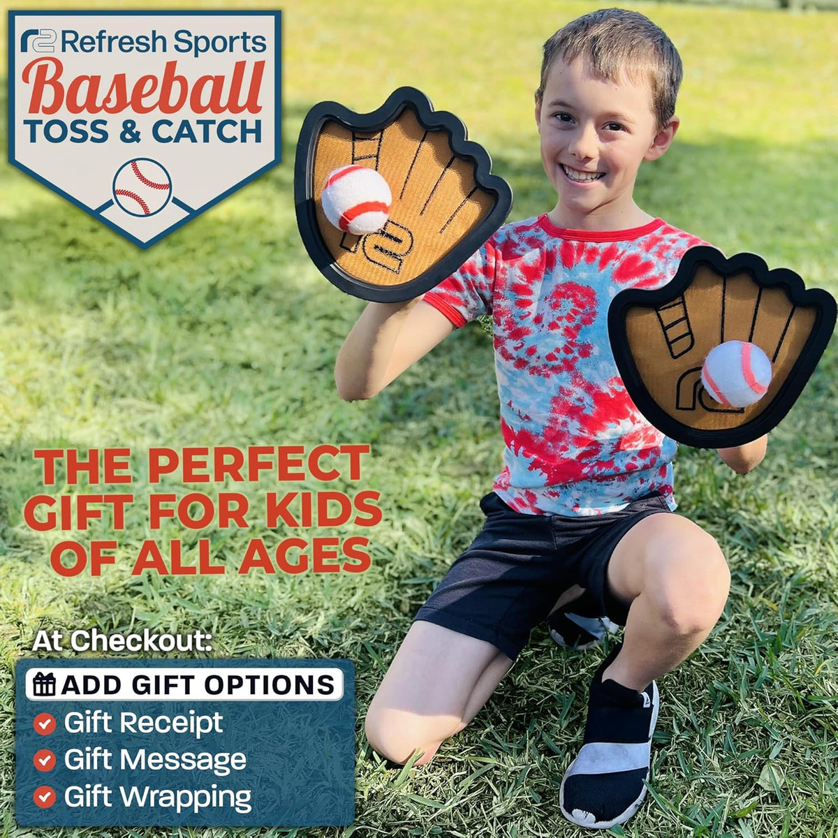 BRAND NEW ~ Toss and Catch Ball Game Set Beginner Baseball Training Gloves