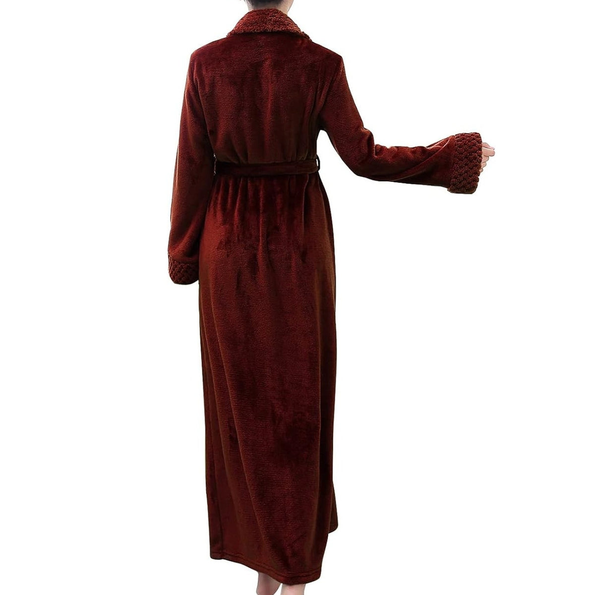 NWT ~ Women's Burgundy Soft Plush Wrap Around Bath Robe ~ MEDIUM