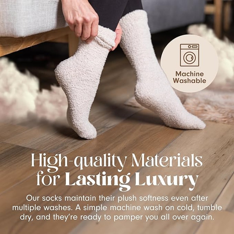 BRAND NEW ~ Set/2 Pairs Warm & Cozy Ultra-Luxe Cloud Lounge Sleep Socks ~ Unisex